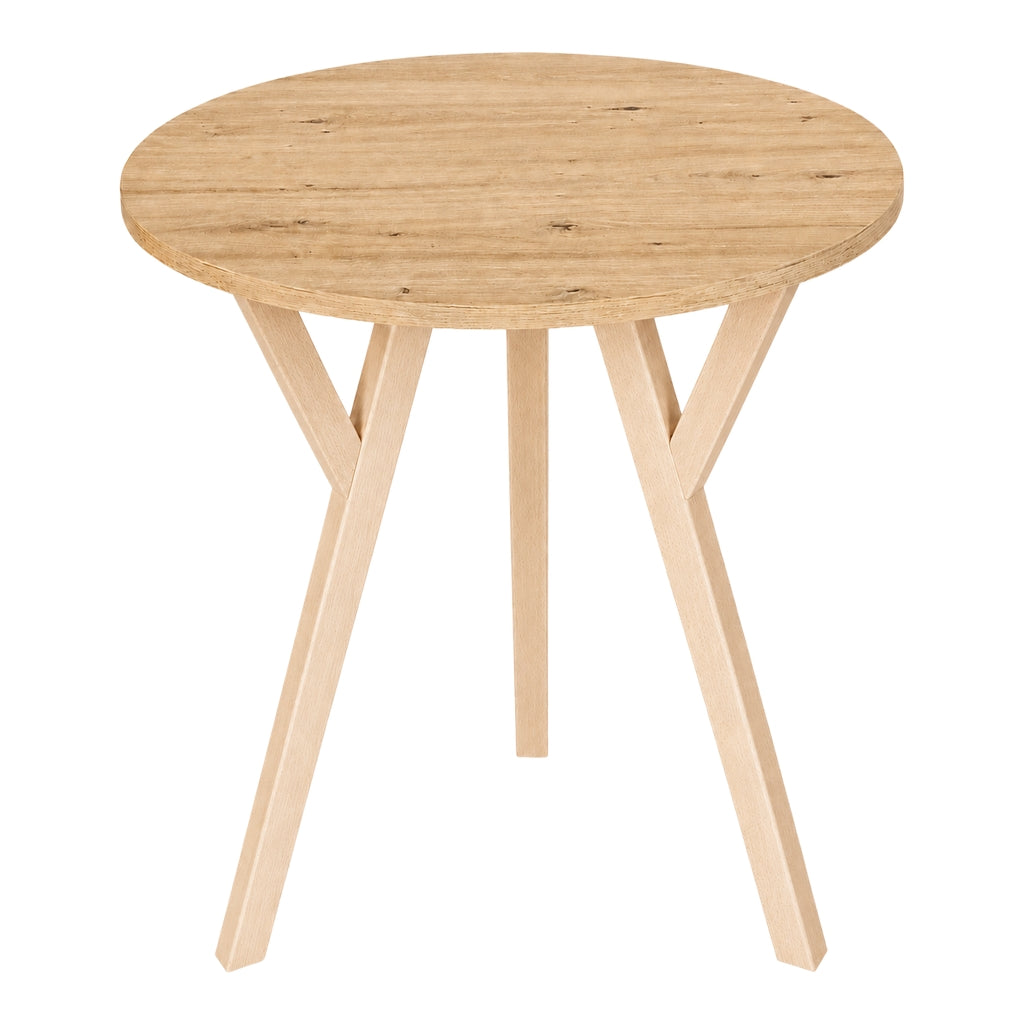 Stół York okrągły 80 cm, blat artisan, nogi buk naturalny — zdjęcie 2