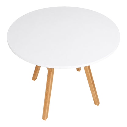 Stół York okrągły - 100 cm - biały - dąb - zdjęcie 2