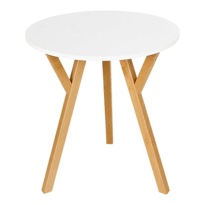 Stół York okrągły - 70 cm - biały - dąb - zdjęcie 2