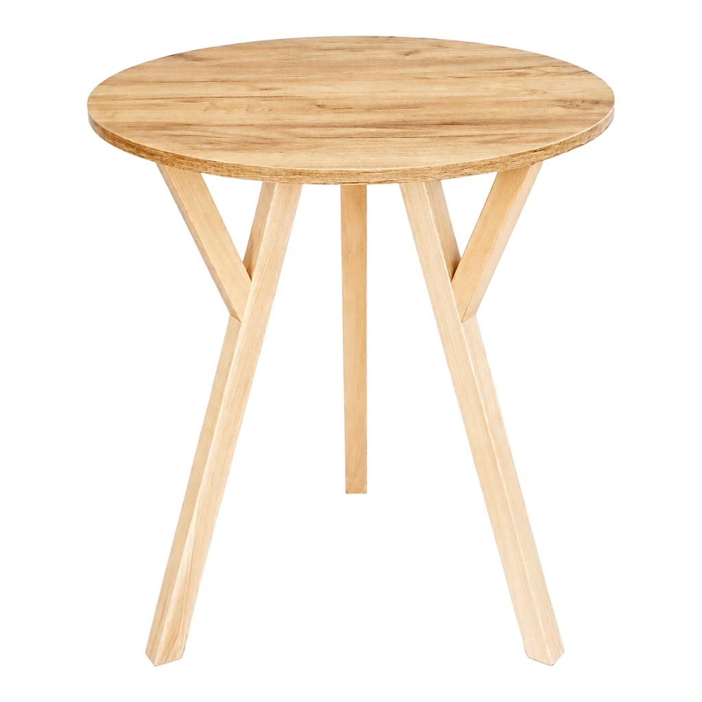 Stół York okrągły 80 cm, blat craft złoty, nogi buk naturalny — zdjęcie 2