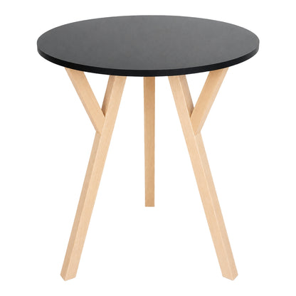 Stół York okrągły - 70 cm - czarny - buk naturalny - zdjęcie 2