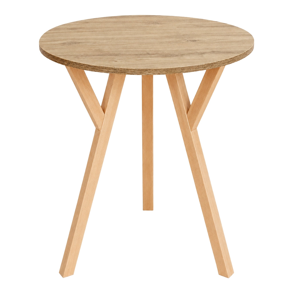 Stół York okrągły 80 cm, blat odwieczny, nogi buk naturalny — zdjęcie 2