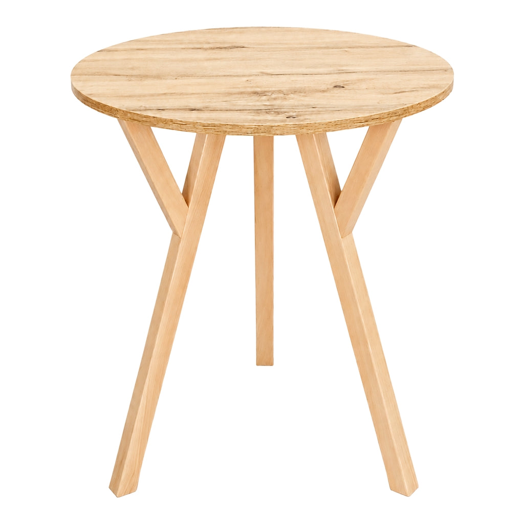 Stół York okrągły 80 cm, blat wotan, nogi buk naturalny — zdjęcie 2