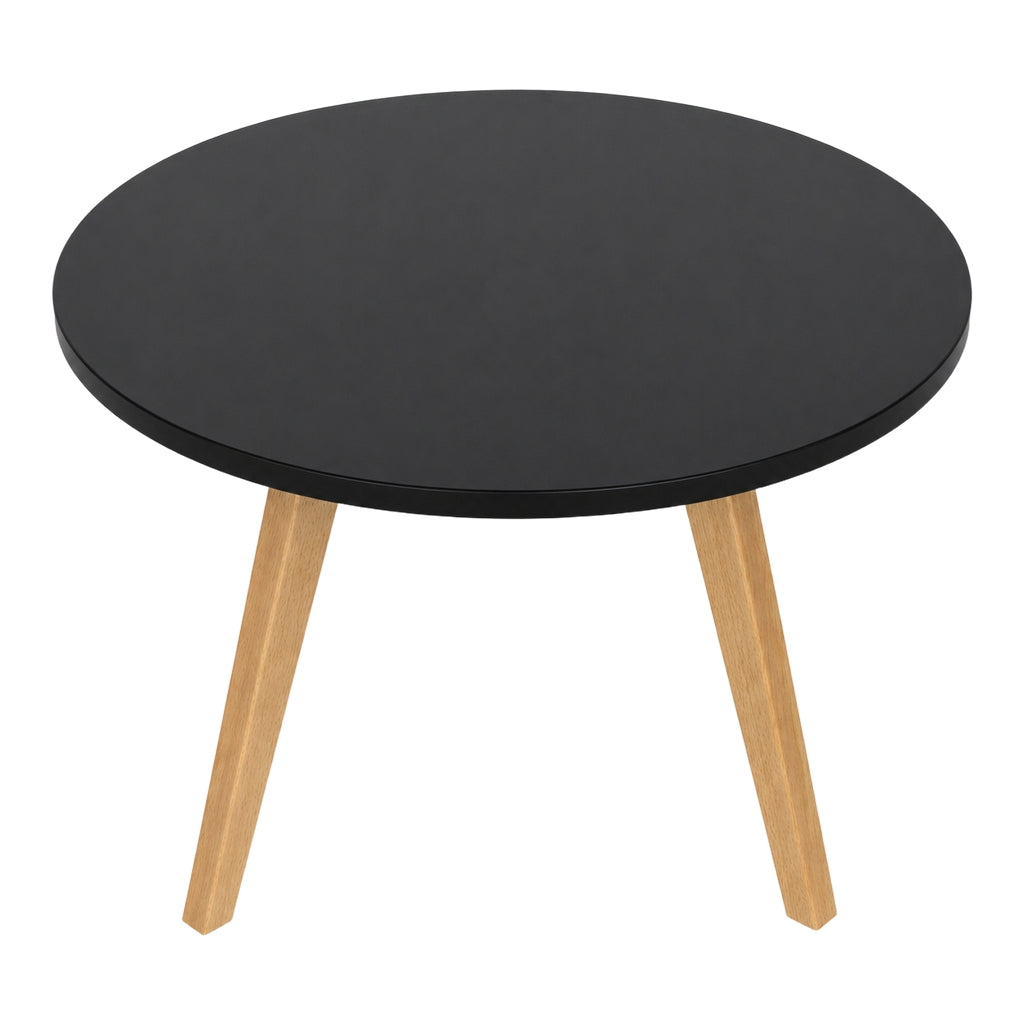 Stół York okrągły - 70 cm - czarny - dąb - zdjęcie 3