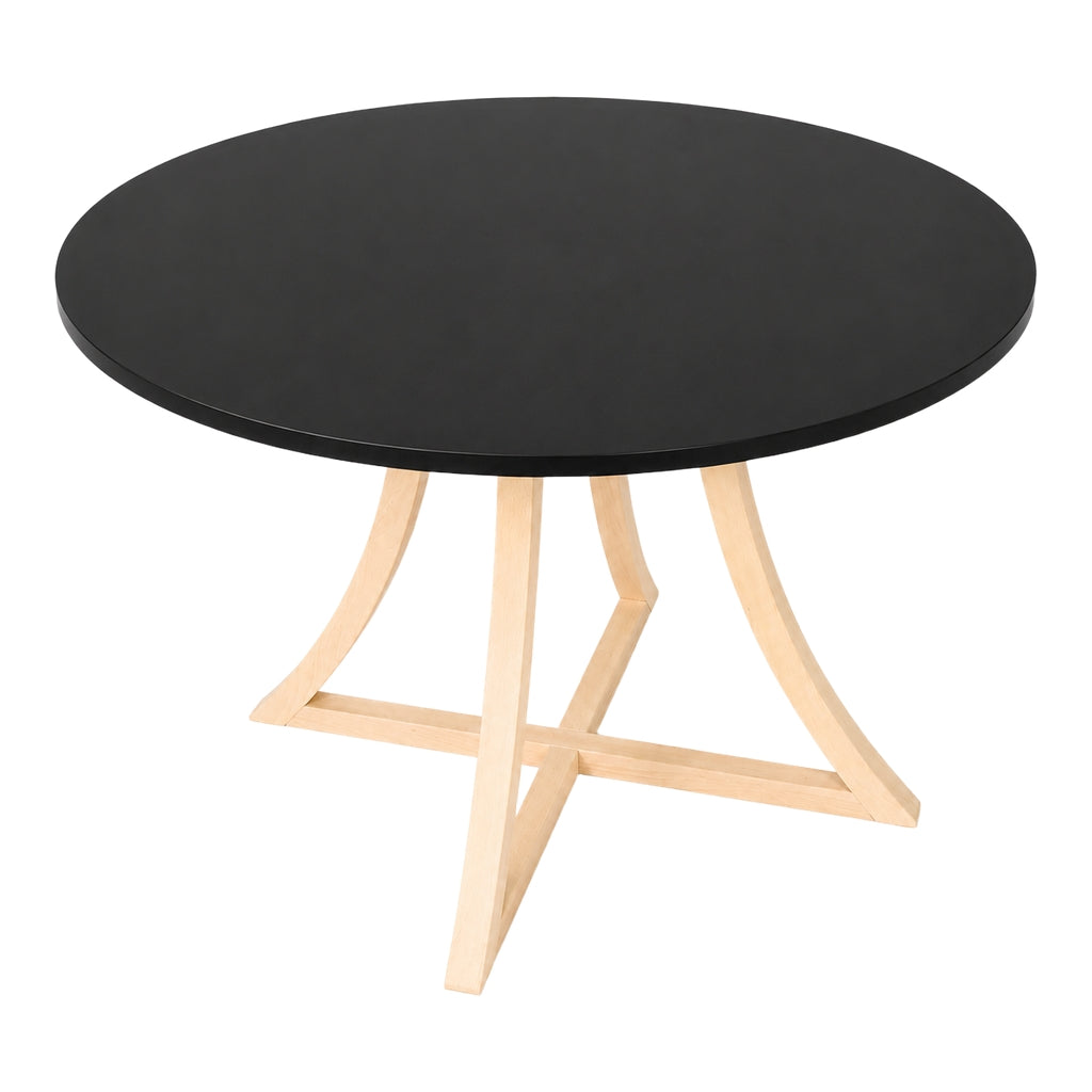 Stół Zeus okrągły - 90 cm - czarny - buk naturalny - zdjęcie 3