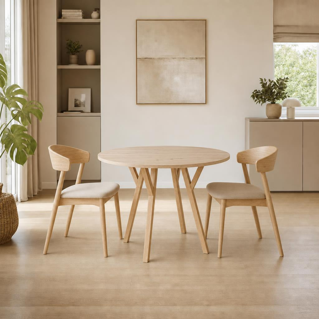 Stół York okrągły - 100 cm - artisan - dąb - wizualizacja 5