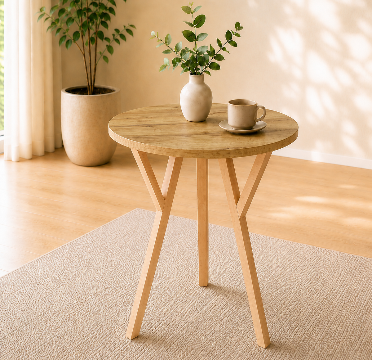 Stół York okrągły 80 cm — aranżacja wnętrza